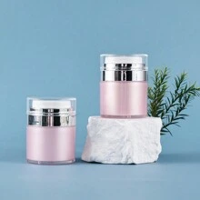 2pcs 15/30ml Pink Airless Pump Jar,Empty Acrylic Vacuum Jar Portable Travel Face Cream Lotion Sample Cosmetic Container Pot For Makeup, Essence, Moisturizer, Eye Cream - Pink - View 8