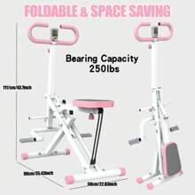 Squat Machine For Home, Assist Trainer For Glutes Workout Foldable With Resistance Bands, For Botty Glutes Butt Thighs, Ab Back/Leg Press Hip Thrust For Home Gym Fitness - Pink - View 6