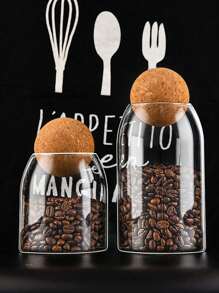 1 个带盖玻璃储物罐，用于存放谷物、茶叶等。返回学校