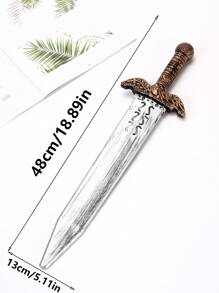 1 pieza Espada romana medieval retro colorida COS, arma de caballero, duradera y elegante para festivales, fiestas y uso diario en Halloween