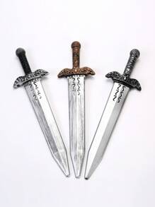 1 pieza Espada romana medieval retro colorida COS, arma de caballero, duradera y elegante para festivales, fiestas y uso diario en Halloween