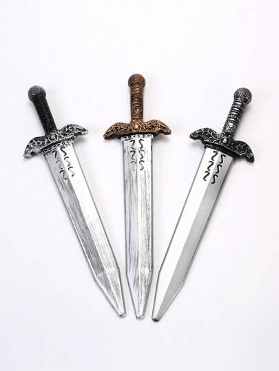 1pc Colorful Retro Medieval Roman Sword COS Knight Weapon, Durable And Stylish For Festivals, Parties, And Everyday Wear Halloween