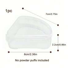 Caja de almacenamiento para 2/6/10 borlas de polvo, contenedor de almacenamiento de borlas de polvo de belleza, conveniente para salir, caja de almacenamiento esencial para viajes, caja de almacenamiento de cosméticos, puede almacenar monedas y artículos pequeños, multifuncional para uso doméstico - transparente - Ver 7