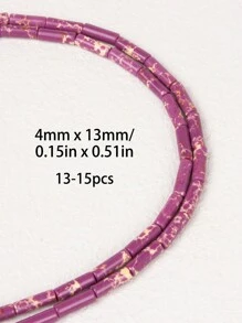 4*13mm / 13-15 piezas Cuentas sueltas cilíndricas largas de piedra natural redonda - Para hacer joyas DIY pulseras, collares y accesorios de pendientes - Idea de regalo bohemio chic inolvidable - Cuentas de tubo de 4x13mm - Ver 22