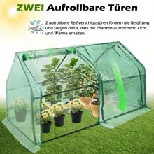LILIIN Protective Film/With Greenhouse With For Tomatoes Film Greenhouse With Waterproof Shading Net/With Insect Protection Cover Tomato Greenhouse 2 Roll-Up Doors Greenhouse For Garden Balcony Green/Black/White 180 X 90 X 90 Cm - 綠色帶防水保護膜 - 查看 5