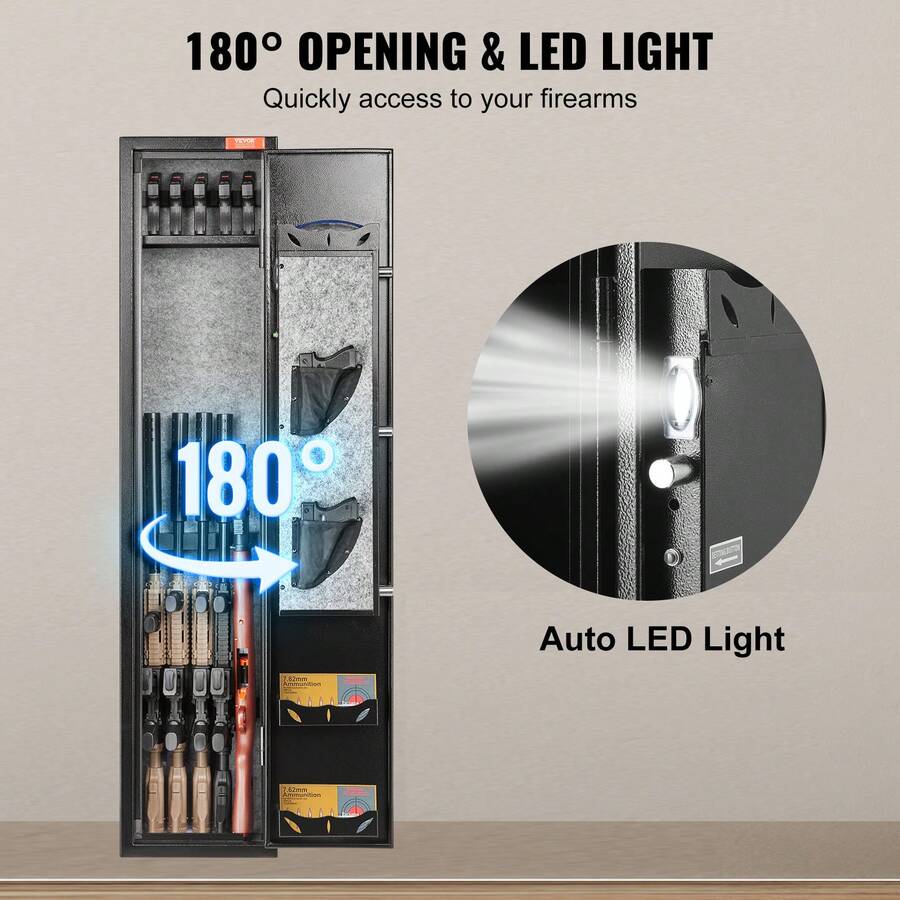 VEVOR Gun Safe Rifle Safe With Fingerprint & Digital Keypad Lock For 6