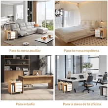 Mesita de Noche Moderna Buros para Recamara Minimalista con Estante de Almacenamiento Mueble Modernos Madera Mesitas Almacenamiento Tipo Librero Muebles para recamara Moderno Estilo Minimalista  Mesa Auxiliar de Almacenamiento Tipo Librero buros para recamara Mesa de Noche para recamara Moderna mesita de noche de tres cajones con cajones y patas  Duradera Estable y Encantadora Buena para el hogar (Tres cajones) - Caqui - Ver 8