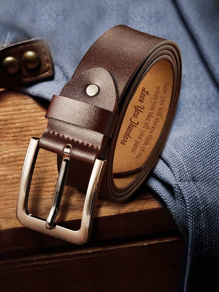 1pc Custom Engraved Leather Belt, Custom Name Belt For Dad, Funny Handmade Belt Gift For Dad, Grandpa, Personalized Father's Day Gifts, Genuine Leather, Personalized Dad Leather Belt, Personalized Father's Day Belt Gift, Creative Gift Gift For Men, Engraved Leather Belt For Husband, Stepdad, Bonus Dad, Grandpa Belt Birthday Gifts, Anniversary Gifts, Gifts For Daddy/ Men/ Boyfriend - Black - View 9