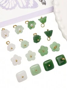 beadia 5入組仿玉鈴蘭玻璃珠花吊墜，手工珠串DIY配件，適用於夏季手鍊、耳環、項鍊、手工藝品 - 白色 - 查看 3