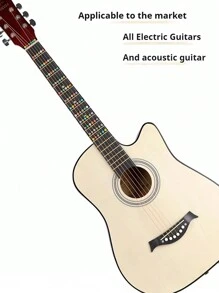 Pegatinas de notas de diapasón de guitarra, ayuda de aprendizaje para principiantes de guitarra eléctrica, guía de teoría musical, accesorios de guitarra - Multicolor - Ver 4