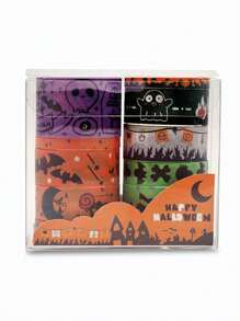 Cinta adhesiva decorativa de Navidad para bailar con 10 piezas/caja, cinta adhesiva washi de Navidad para tomar notas, material de envoltura de regalo y cinta adhesiva - Multicolor - Ver 9