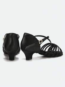 Latin Dance Shoes Stiletto Shoes Dance Sandals Tango Salsa Dance Hall Practice Performance Dance Shoes - Black - View 9