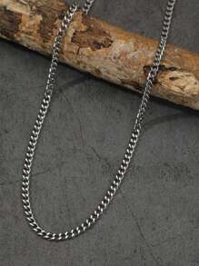 Stainless Steel  Link Chain Necklace For Men & Women, Hiphop Western Style Necklace For Men - Silver - View 2