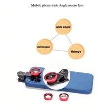 1pc 3-In-1 Mobile Phone Lens With Macro, Fish-Eye And Telephoto Functions, 180° Wide Angle, Selfie Stick Accessory - Multicolor - View 3