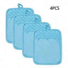 4pcs/6pcs Home Kitchen Baking Tools Set, Including Oven Mitts, Pot Holders, Oven Rack Shields And Coasters, For Heat Resistant And Sublimation Projects. - Multicolor - View 14