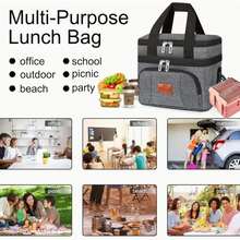 1 Túi đựng đồ ăn trưa cách nhiệt cỡ trung dành cho cả nam và nữ có tay cầm mềm và dây đeo vai có thể điều chỉnh, thích hợp cho công việc, văn phòng, trường học, người lớn, trở lại trường, du lịch, dã ngoại và cắm trại, lưu trữ, sắp xếp nhà bếp, sắp xếp, đồ dùng nhà bếp, trang trí phòng, trang trí nhà cửa. - Nhiều màu - Xem 3