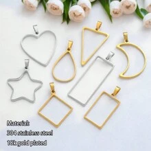5pcs 304 Stainless Steel Geometric Silicone Mould Phantom Frame Tray Border Mould UV Resin Mold Pendant DIY Jewelry Accessories Pendant - Pendants - View 1