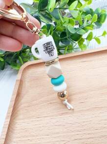 1 peça Chaveiro de Pérolas de Copo de Café de Silicone Criativo e Fashion para Bolsa, Chave, Presente para Amigos - xícara de café - Visão 13