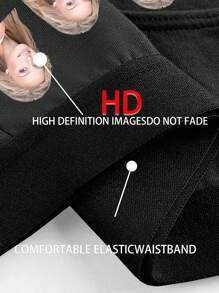 Calzoncillos personalizados de hombre con caras divertidas, ropa interior de pareja novedosa, ropa interior triangular impresa, fotos de hombres, regalo exclusivo para el novio personalizado, regalo del Día de San Valentín