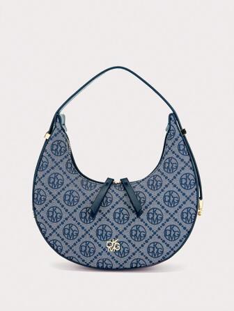 DK DKMG 1 pièce Sac en soie imprimé de style bohémien de forme lunaire pour la fête des mères, avec sangle réglable, convient pour les vacances, les fêtes, les courses, les rendez-vous et les cadeaux