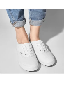 Tenis para unisex para dama y caballero zapatos de lona collec clasicos en talla 22 al 26 - Blanco - Ver 7
