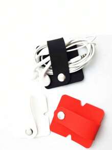 1 pieza/2 piezas Organizador de cable de auriculares de silicona, apto para auriculares con cable y cables de datos