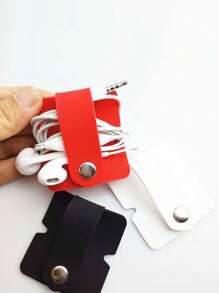 1 pieza/2 piezas Organizador de cable de auriculares de silicona, apto para auriculares con cable y cables de datos