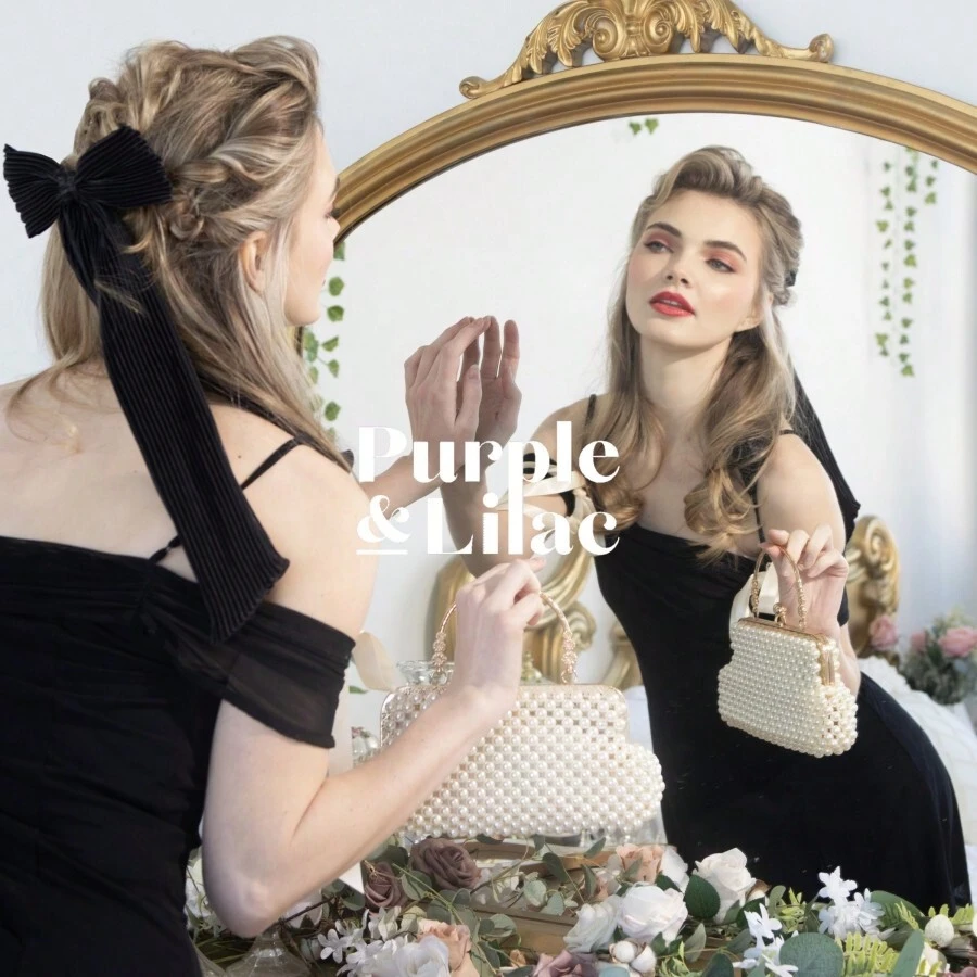 Acrylic Pearl Evening Purse, Clutch, Elegance Metal Handle Bag With Crossbody Strap, White, Makeup Bag, Kisslock Pearl Bag, Vintage Purse, For Wedding, Dating, Anniversary, Bride And Bridesmaid, Pure White Spring Color - trắng - Xem 1