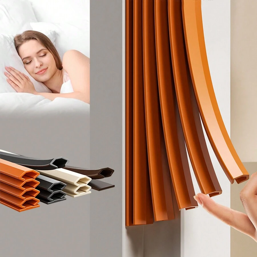 6M/Cuộn, Có Thể Bịt Kín Khoảng Cách 1-15Mm Dải Niêm Phong Cửa & Cửa Sổ Có Thể Điều Chỉnh 6 Lớp, Chống Gió, Cách Âm, Dải Niêm Phong Cửa Chống Trộm - Nhiều màu - Xem 1