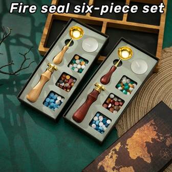 1 Set Of Flame Seal Couple, Friends Gift Decoration Envelope Fireproof Paint Seal Metal Seal Wax Stamp Set Back To School,Back To School,School Supplies