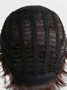 Ladies' Fashionable Short Curly Wig, 10 Inches, Dark Brown Color, Made Of Synthetic Fiber, Fluffy And Natural, With Side Bangs, Suitable For Daily Wear, Weddings, Birthdays, And Holiday Parties - màu nâu - Xem 7