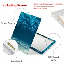 3 piezas/set Cuadros terminados con marco, carteles de lienzo de arte moderno de profunda mar para decoración de pared del océano, arte de pared de superficie submarina, pintura de paisaje marino de lienzo, regalo ideal para la habitación principal, sala de estar, pasillo, decoración de pared, decoración de invierno, decoración de la habitación - Multicolor - Ver 7