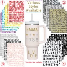 6 Sheets Alphabet Stickers For  Tumbler Custom Name Alphabet Letter Stickers,Compatible With Hydroflask Water Bottle,Yeti Cup,DIY Crafts Art Making,Decals For Scrapbooking, Poster&Laptop, Accessories,Aesthetic,Waterproof