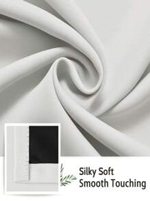 Estelar Textiler 两片装灰白遮光窗帘，长 84 英寸，隔热窗帘，适用于客厅和卧室窗户 - 白色 - 查看 7