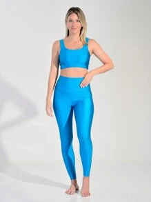 Women Sports Leggings - Blue - View 5