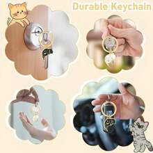 2入組情侶禮物鑰匙扣,可愛情人節禮物,適用於女友男友他她貓愛好者一對最佳朋友、丈夫妻子未婚妻貓款情侶禮物,適用於聖誕節、生日、周年紀念和新年等節日