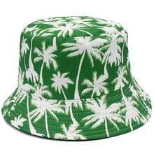 双面印花棕榈树渔夫帽，男女通用时尚休闲太阳帽，适合夏季户外，防紫外线 - 彩色 - 查看 6