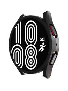 1 件男女通用黑色时尚舒适防摔 PC 镂空保护壳，兼容三星 Galaxy Watch 40mm/44mm，兼容三星 Watch 4/5/6/7，智能手表壳防震盖 - 黑色 - 查看 4