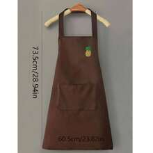 仙人掌印花圍裙，韓式風格，男女通用，防水防油，家庭清潔廚房工作服 - 彩色 - 查看 12