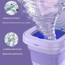 1pc 9L Lavadora Portátil, Mini Lavadora Plegable de con Tubo de Agua Lavadora de Limpieza Profunda y Centrifugado en Seco para Quickly Wash & Dehydrate Underwear,Dormitorio, Camping, RV Lavandería de Viaje