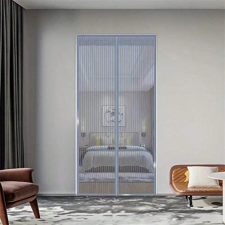 Rideau De Porte Isotherme Magnétique Transparent - Fermeture Automatique, 188x207cm, Pour Porte Jusqu'à 183x203cm, économie D'énergie