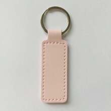 Creative Double-Sided Car Line PU Leather Keychain, Small Gift Metal Pendant For Car Keys