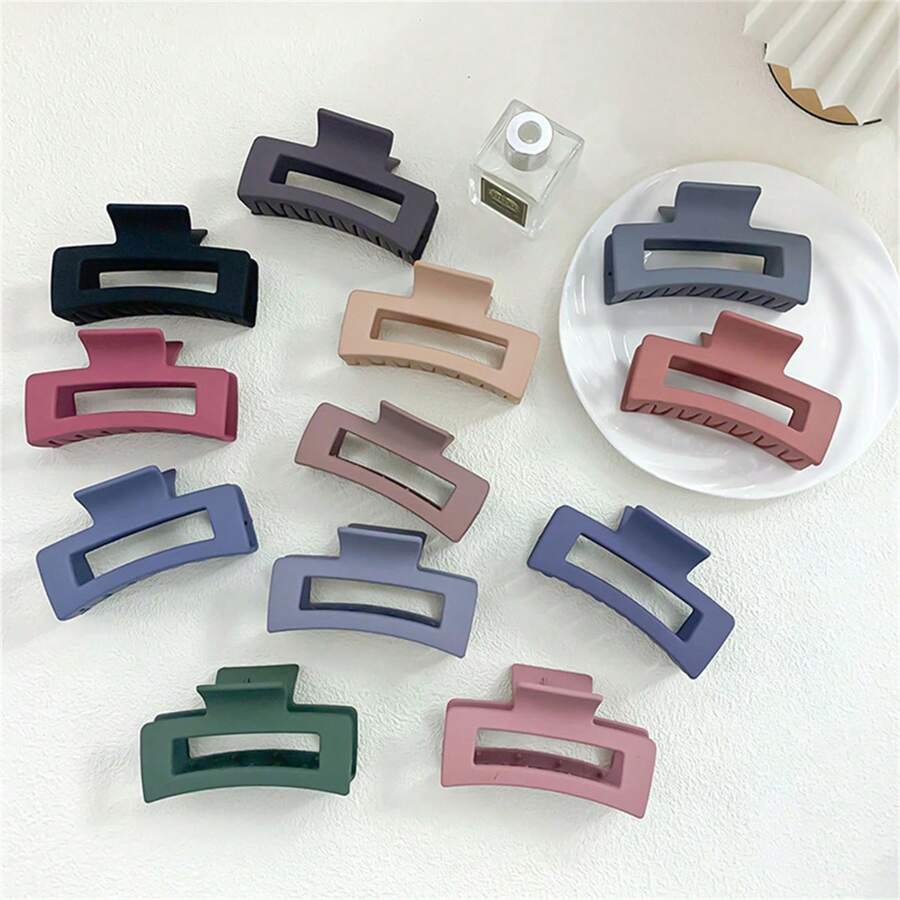 1入組啞面髮夾，帶亞克力設計的女士髮夾，髮髻固定配件 - 咖啡 - 查看 1