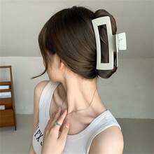 1入組啞面髮夾，帶亞克力設計的女士髮夾，髮髻固定配件 - 咖啡 - 查看 10