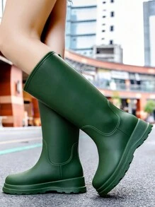 Fesd Ts Giày bốt đi mưa cổ cao phong cách Nhật Bản dễ thương cho nữ, Giày chống nước ngoài trời cho ngày mưa, làm việc nhà bếp & ô tô, thời trang và thoải mái - màu xanh lá - Xem 8