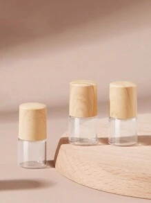 Glass 1/2/3/5/10ml Roller Bottle Empty Roll On Essential Oil Bottle Perfume Sample Dispenser Bottles With Steel Ball & Wood Grain Cap Transparent Vial Travel Essentials, 3 Packs Travel Essentials, Travel Organizer For Beach, Summer Vacation Back To School School Supplies Holiday Camping Holiday Essentials Accessories Mini Perfume For Women Perfume For Men