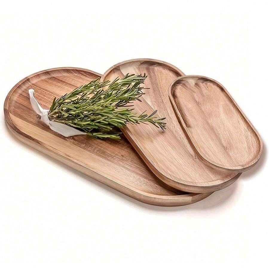 木制串珠装饰托盘 - 非常适合客厅、咖啡桌、厨房桌子或农舍装饰，简单的托盘用于化妆品、香水和配件存储，适合任何表面最佳礼物生日盘子厨房配件厨房装饰托盘水果托盘托盘装饰 - 黃色 - 查看 1