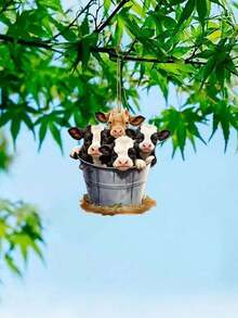 1入組/4入組可愛牛形亞克力吊墜，車用飾品，鑰匙扣，包包配飾，禮品