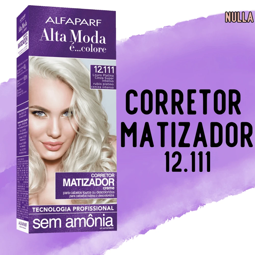 Tintura Corretor MATIZADOR Louro Platina Cinza Super Intenso 12.111 Altamoda Alfaparf Creme - Multicolorido - Visão 1