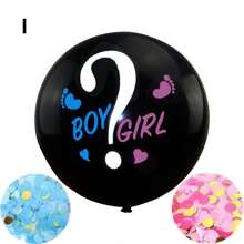 Gender Reveal Balloon, Gender Reveal Party, 2pcs Gender Reveal Confetti With Pink And Blue Confetti, 36 Inch Black Gender Reveal Balloonsbaby Shower Family Decorations Gifts